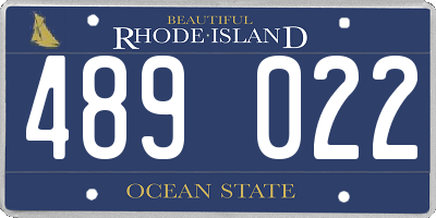 RI license plate 489022