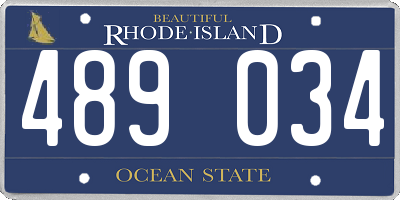 RI license plate 489034