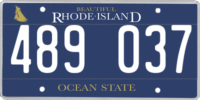 RI license plate 489037
