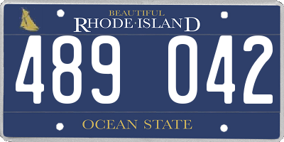 RI license plate 489042