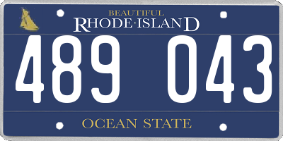 RI license plate 489043