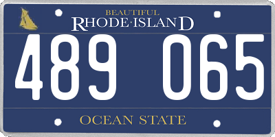 RI license plate 489065