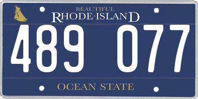 RI license plate 489077