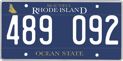 RI license plate 489092