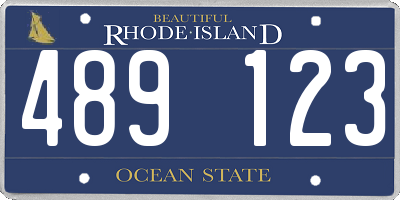 RI license plate 489123