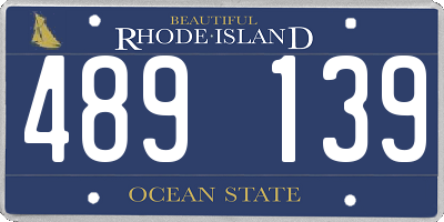 RI license plate 489139