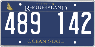 RI license plate 489142
