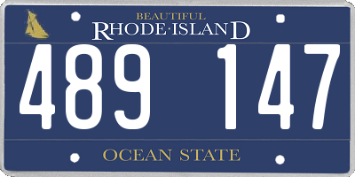 RI license plate 489147