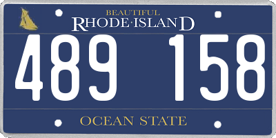 RI license plate 489158