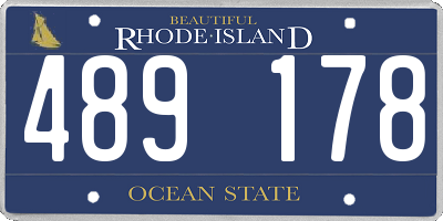 RI license plate 489178