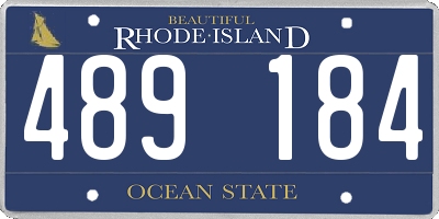RI license plate 489184