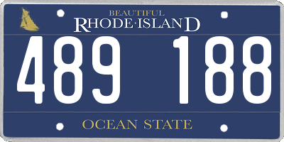RI license plate 489188