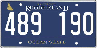 RI license plate 489190