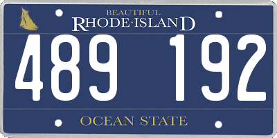 RI license plate 489192