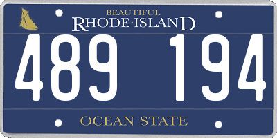 RI license plate 489194