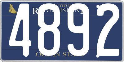 RI license plate 4892