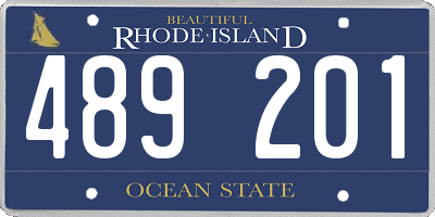 RI license plate 489201