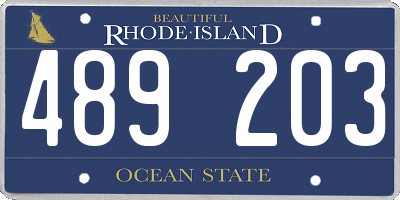 RI license plate 489203