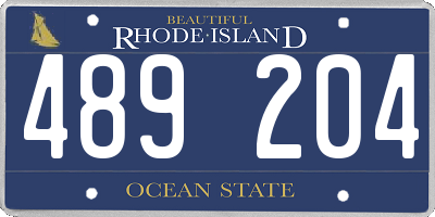 RI license plate 489204