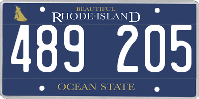 RI license plate 489205