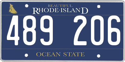 RI license plate 489206