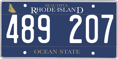 RI license plate 489207
