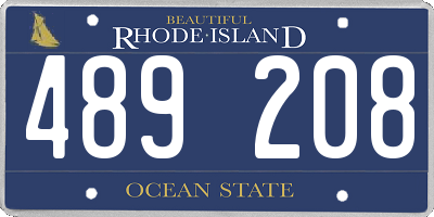 RI license plate 489208