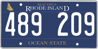 RI license plate 489209
