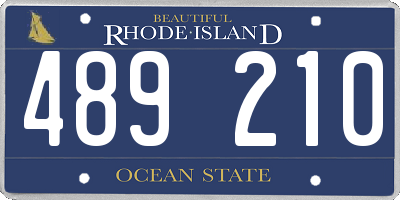 RI license plate 489210