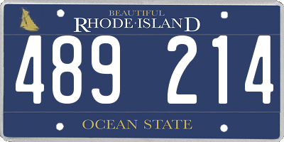 RI license plate 489214