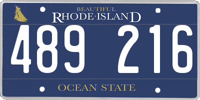 RI license plate 489216