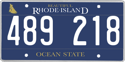 RI license plate 489218