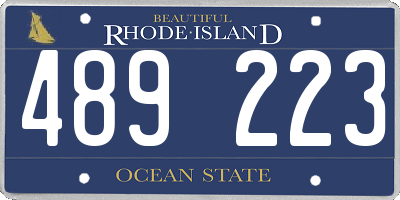 RI license plate 489223