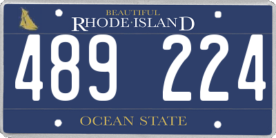 RI license plate 489224