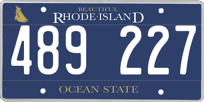 RI license plate 489227