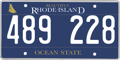 RI license plate 489228
