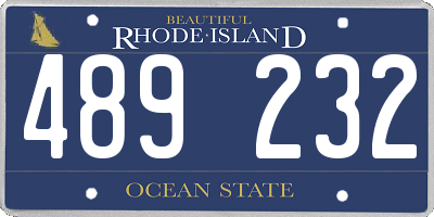 RI license plate 489232
