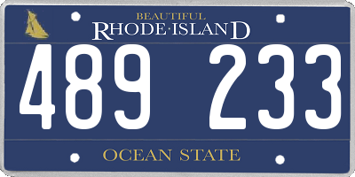 RI license plate 489233