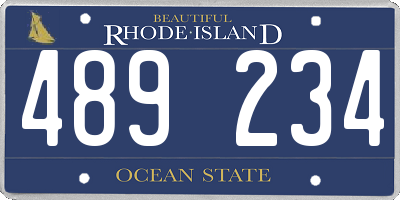 RI license plate 489234