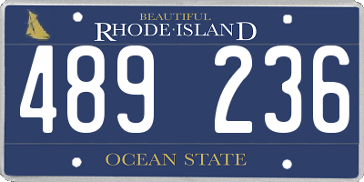 RI license plate 489236