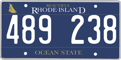 RI license plate 489238