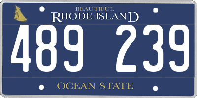 RI license plate 489239