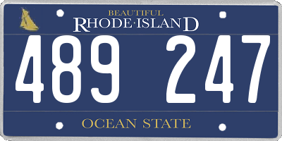 RI license plate 489247
