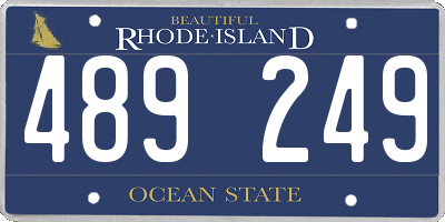 RI license plate 489249