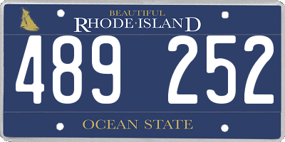 RI license plate 489252