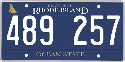 RI license plate 489257