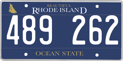 RI license plate 489262