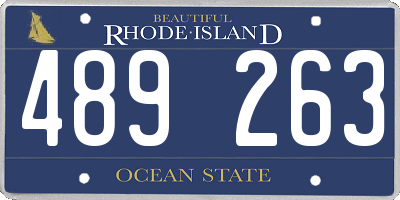 RI license plate 489263