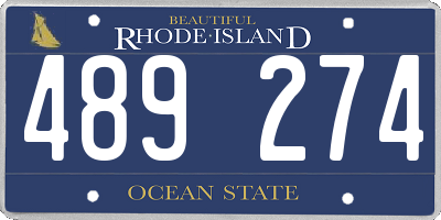 RI license plate 489274