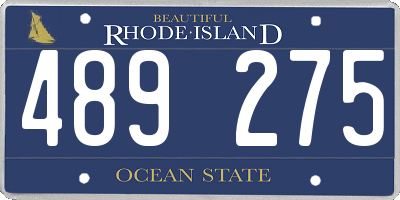 RI license plate 489275